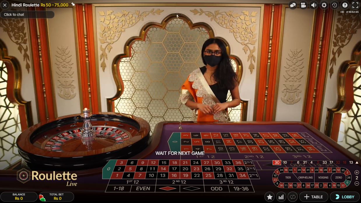 Hindi Roulette - Casino Days live casino tables