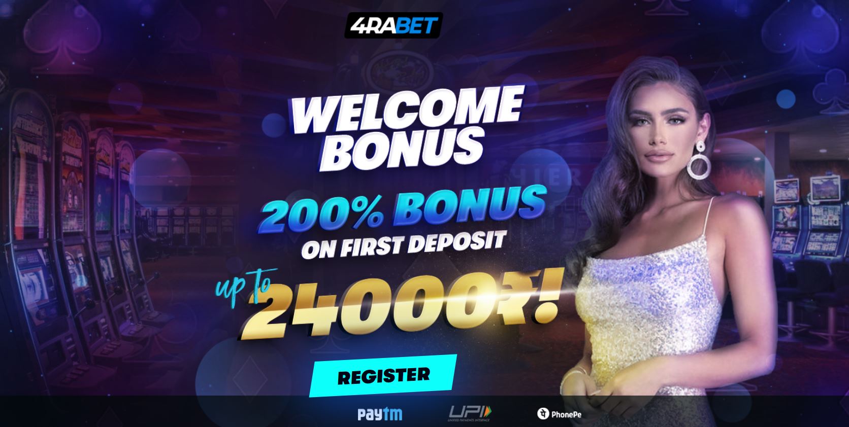 4RABET Bonus banner Casino 200%
