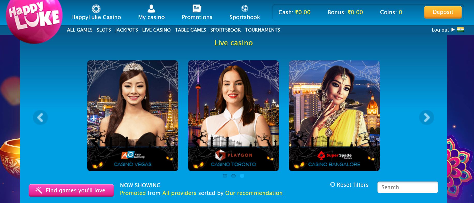 Happyluke Casino Lobby India